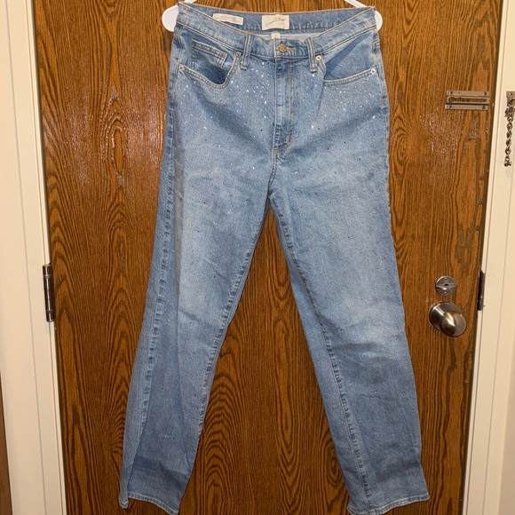 High-Rise Embellished 90's Straight Jeans - Universal Thread Light Wash - Picture 4 of 11